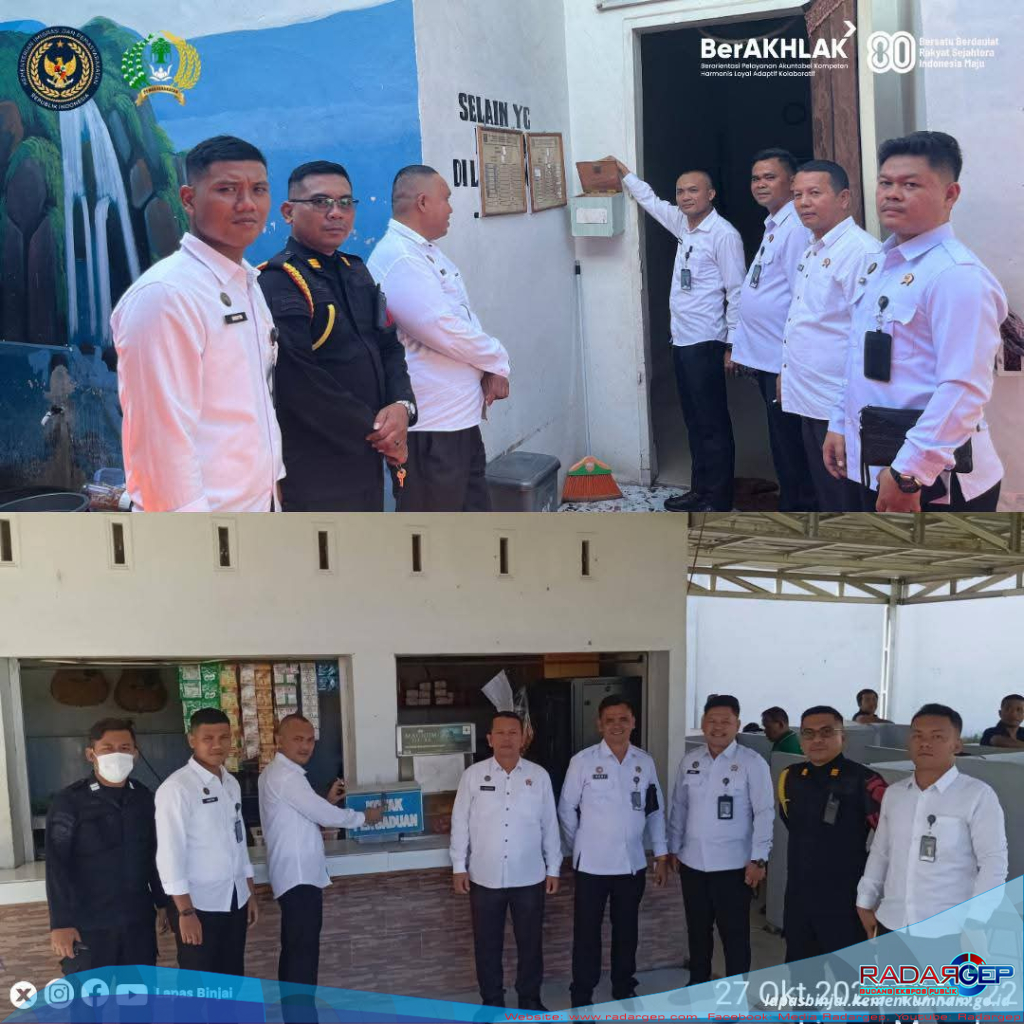 Tingkatkan Kedisiplinan, KPLP dan Kasi Kamtib Lapas Binjai Rutin Kontrol Blok Hunian